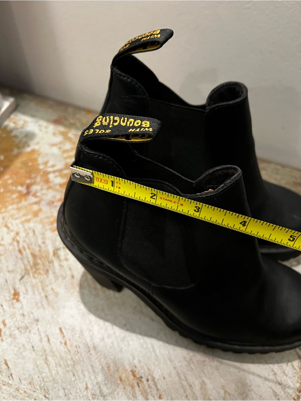 Dr. Martens Black Leather Chelsea Heeled Ankle Boots Grunge Goth Whimsigoth - Picture 10 of 11
